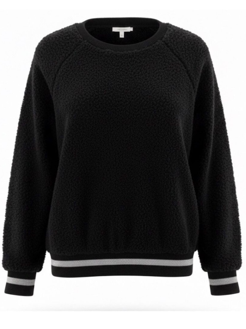 1. State Black Sherpa Pullover Sweater Small | Teddy Fleece Crewneck Cozy NWT